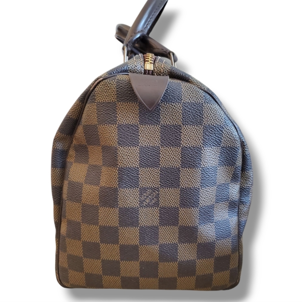 LOUIS VUITTON Speedy 30 Damier Ebene Satchel Bag Brown COA, Lock & Key - Picture 5 of 16